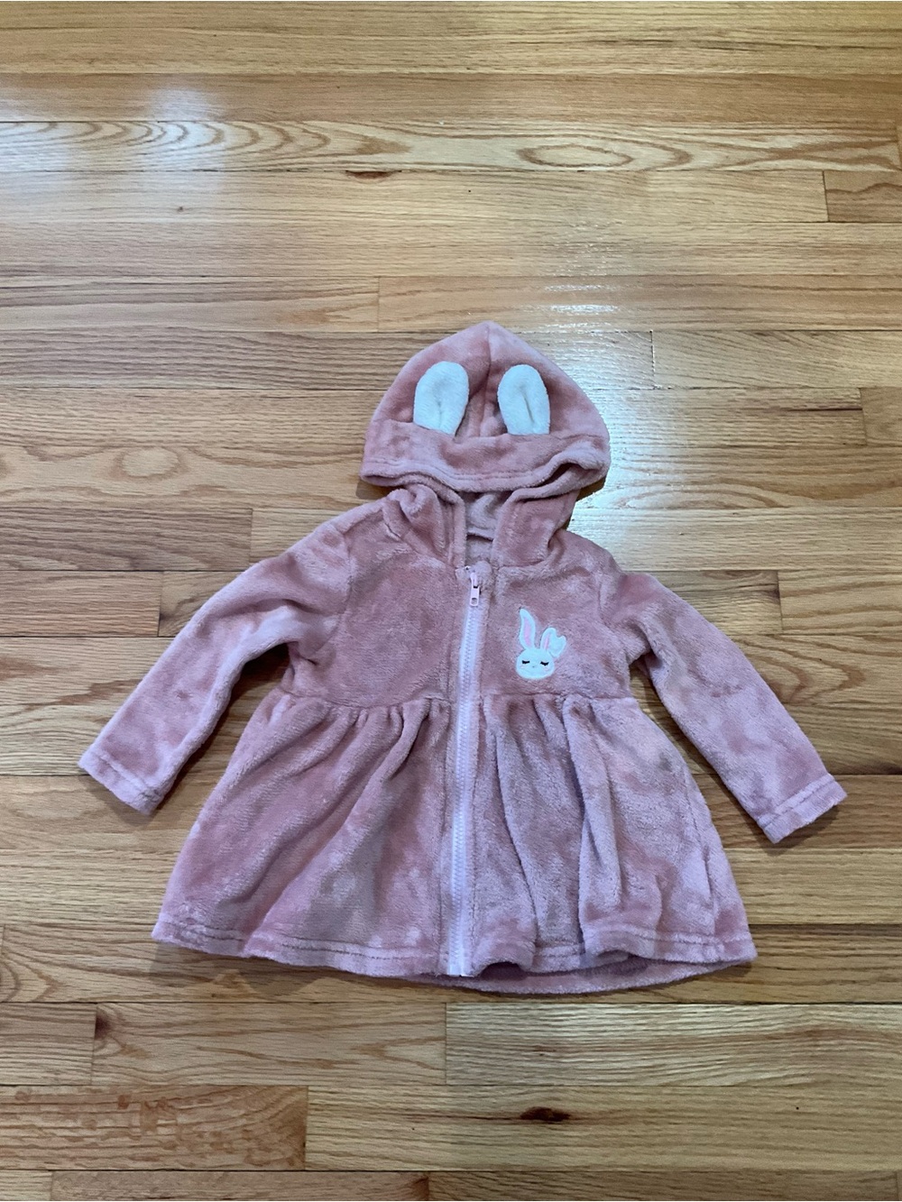 Pink Bunny Hooded Plush Jacket for Kids 18-24 months